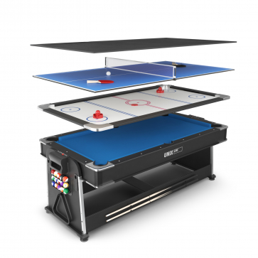 Игровой стол UNIX Line Трансформер 4 в 1 (204х112 cм) Black - 1